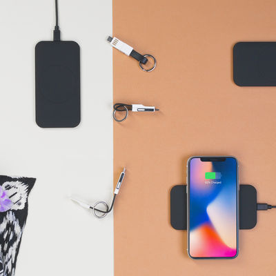 Настольное беспроводное зарядное устройство "Slim SOFTTOUCH", цвет черный