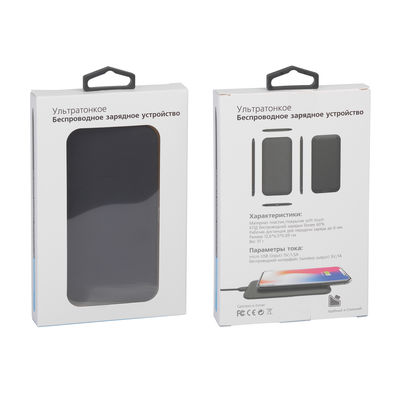 Настольное беспроводное зарядное устройство "Slim SOFTTOUCH", цвет черный