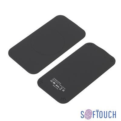 Настольное беспроводное зарядное устройство "Slim SOFTTOUCH", цвет черный