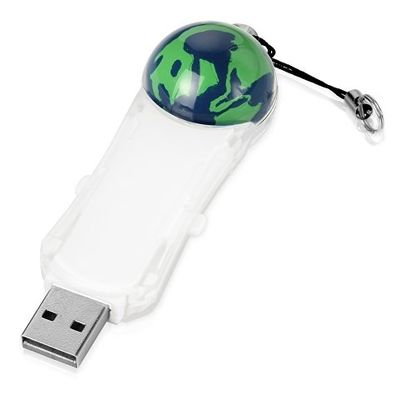 Флеш-карта USB 2.0 на 4 Gb с плавающей мини-фигурой земного шара