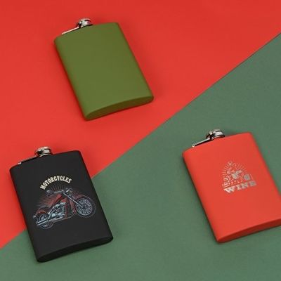 Фляжка 240 мл Remarque soft touch, 201 сталь, зеленый милитари