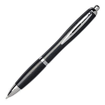 Шариковая ручка Nash из пшеничной соломы с хромированным наконечником, черный