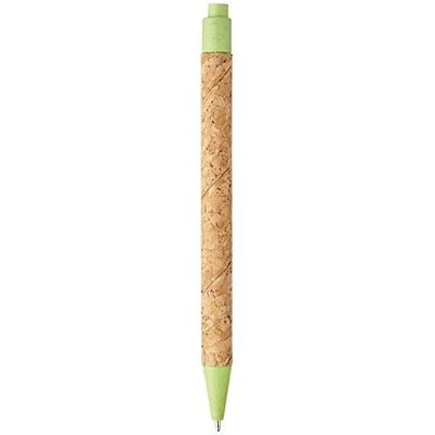 Шариковая ручка Midar из пробки и пшеничной соломы, зеленое яблоко