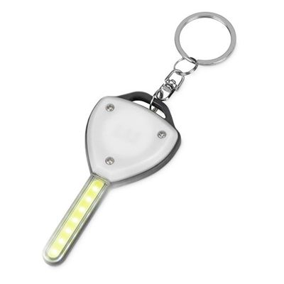 Брелок-фонарик COB Switch, белый/серый