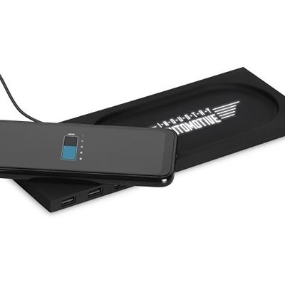 Беспроводное настольное зарядное устройство Glide с подсветкой, софт тач
