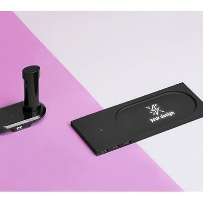 Беспроводное настольное зарядное устройство Glide с подсветкой, софт тач
