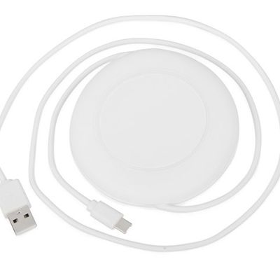 Беспроводное зарядное устройство со встроенным кабелем 2-в-1 Disc, белый