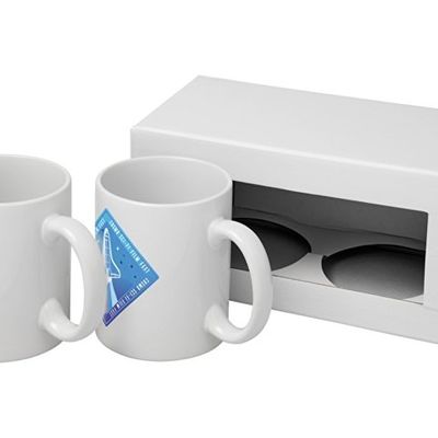 Набор из 2 кружек Ceramic для печати методом сублимации, белыйдля