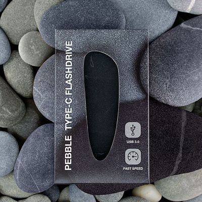 Флешка Pebble Type-C, USB 3.0, черная, 16 Гб