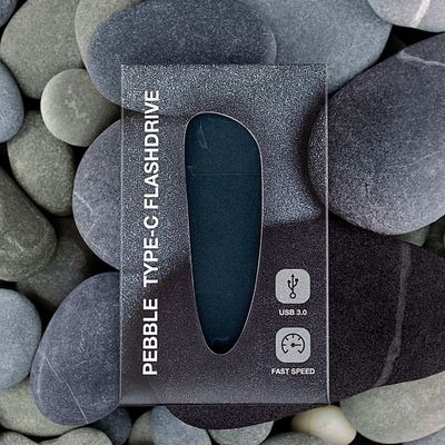 Флешка Pebble Type-C, USB 3.0, серо-синяя, 32 Гб