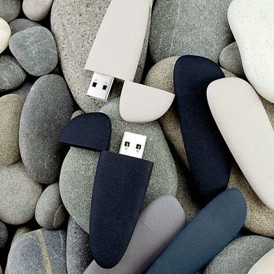 Флешка Pebble Type-C, USB 3.0, серо-синяя, 32 Гб