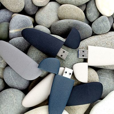 Флешка Pebble Type-C, USB 3.0, серо-синяя, 32 Гб