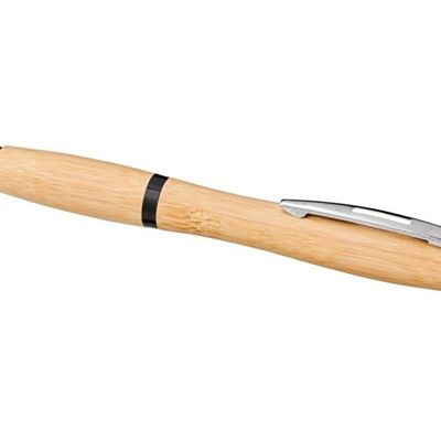 Шариковая ручка Nash из бамбука, натуральный/черный