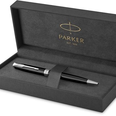 Ручка шариковая Parker Sonnet Core Black Lacquer CT, черный/серебристый