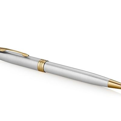 Ручка шариковая Parker Sonnet Core Stainless Steel GT, серебристый/золотистый