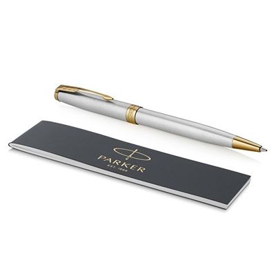 Ручка шариковая Parker Sonnet Core Stainless Steel GT, серебристый/золотистый