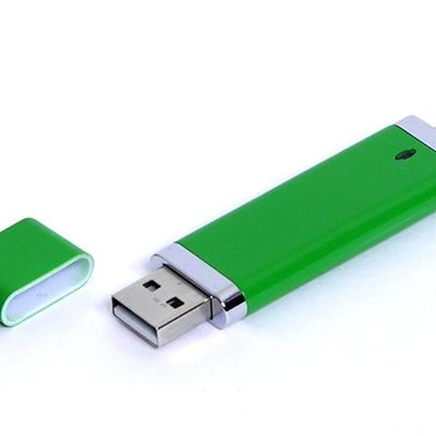 USB-флешка промо на 128 Гб прямоугольной классической формы, зеленый