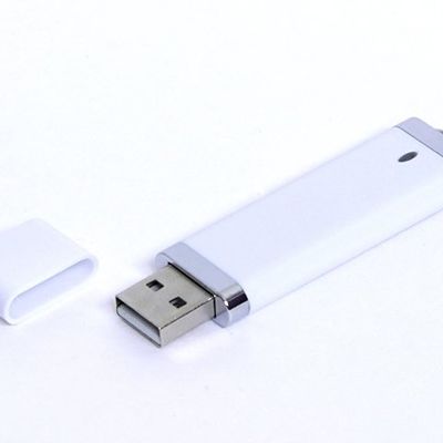 USB-флешка промо на 32 Гб прямоугольной классической формы, белый