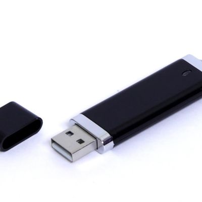 USB-флешка промо на 32 Гб прямоугольной классической формы, черный