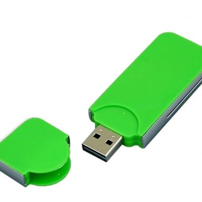 USB-флешка на 64 ГБ в стиле I-phone, прямоугольнй формы, зеленый