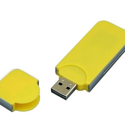 USB-флешка на 4 Гб в стиле I-phone, прямоугольнй формы, желтый