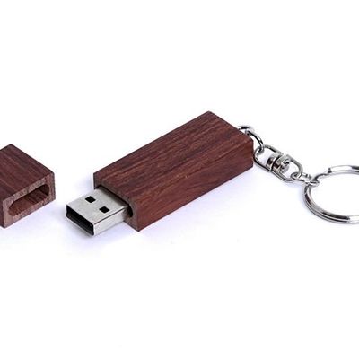 USB-флешка на 8 Гб прямоугольная форма, колпачек с магнитом, коричневый