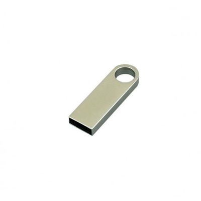 USB 2.0-флешка на 8 Гб с мини чипом и круглым отверстием, серебристый