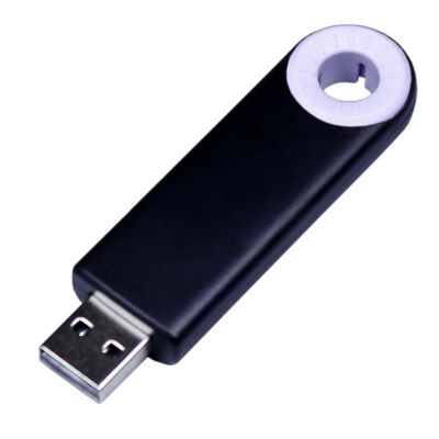 USB-флешка промо на 32 Гб прямоугольной формы, выдвижной механизм, белый