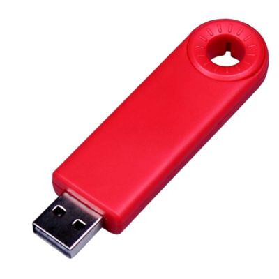 USB-флешка промо на 8 Гб прямоугольной формы, выдвижной механизм, красный