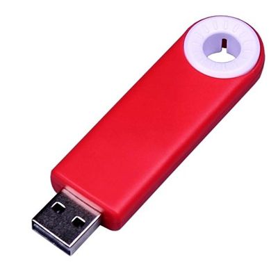 USB-флешка промо на 64 ГБ прямоугольной формы, выдвижной механизм, белый