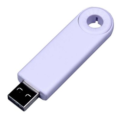 USB-флешка промо на 4 Гб прямоугольной формы, выдвижной механизм, белый