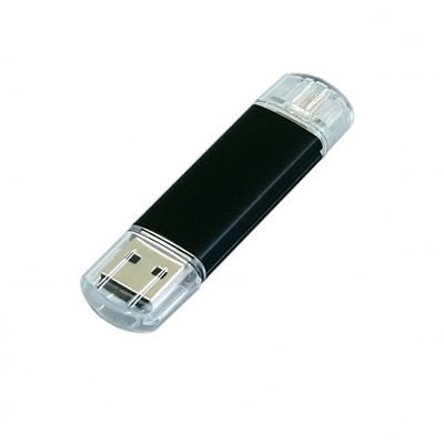 USB-флешка на 64 ГБ.c дополнительным разъемом Micro USB, черный