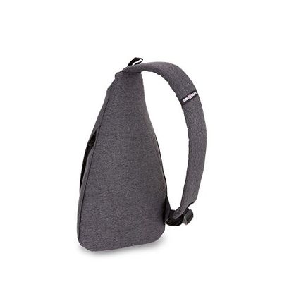 Рюкзак SWISSGEAR на одно плечо, ткань Grey Heather/ полиэстер 600D PU, 25х15х45 см, 7 л, серый