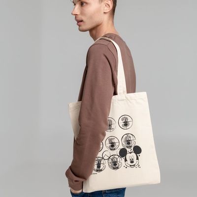 Холщовая сумка «Микки Маус. Icon Sketch», неокрашенная