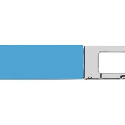 Флеш-карта USB 2.0 16 Gb с карабином Hook, голубой/серебристый