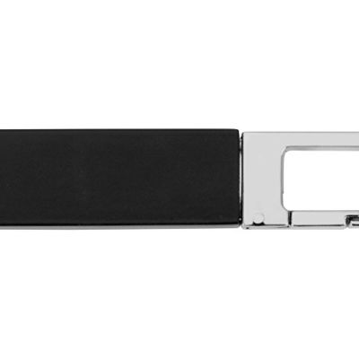 Флеш-карта USB 2.0 16 Gb с карабином Hook, черный/серебристый