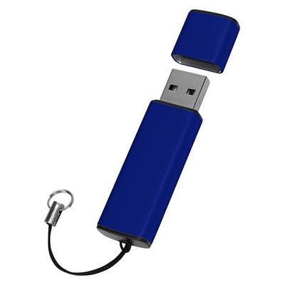 Флеш-карта USB 2.0 16 Gb металлическая с колпачком Borgir, темно-синий