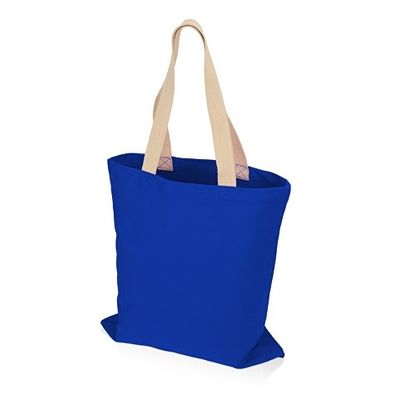 Сумка для шопинга Steady из хлопка с парусиновыми ручками, 260 г/м2, синий