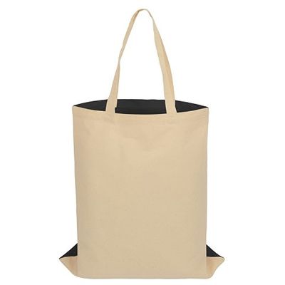 Сумка для шопинга Twin двухцветная из хлопка, 180 г/м2, черный/натуальный