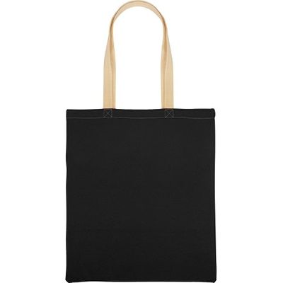 Сумка для шопинга Twin двухцветная из хлопка, 180 г/м2, черный/натуальный