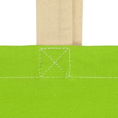 Сумка для шопинга Twin двухцветная из хлопка, 180 г/м2, зеленое яблоко/натуральный