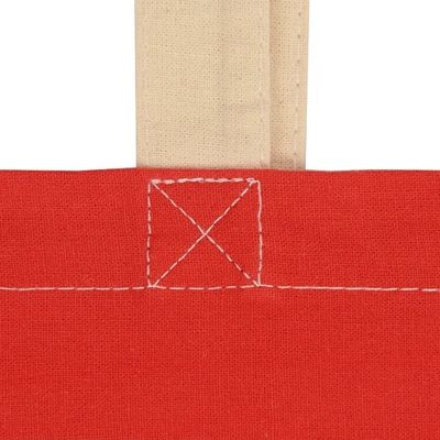 Сумка для шопинга Twin двухцветная из хлопка, 180 г/м2, красный/натуральный