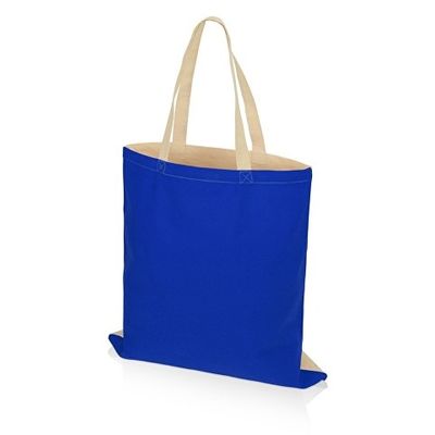 Сумка для шопинга Twin двухцветная из хлопка, 180 г/м2, синий/натуральный