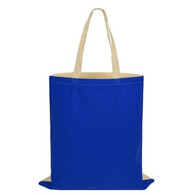 Сумка для шопинга Twin двухцветная из хлопка, 180 г/м2, синий/натуральный