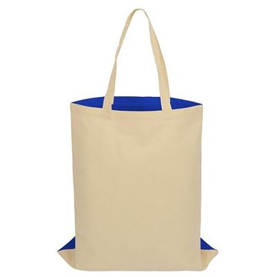 Сумка для шопинга Twin двухцветная из хлопка, 180 г/м2, синий/натуральный