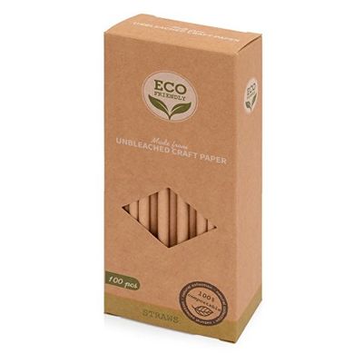 Набор крафтовых трубочек Kraft straw, 100 шт.
