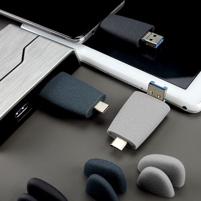 Флешка Pebble Universal, USB 3.0, серо-синяя, 32 Гб