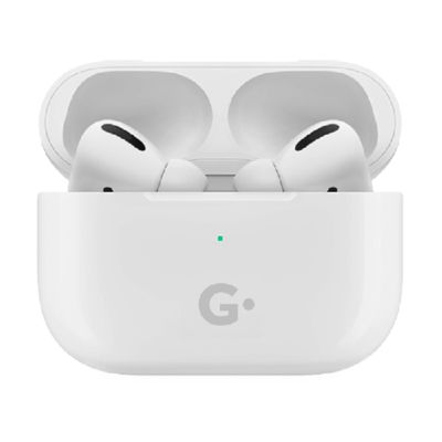 Наушники беспроводные GEOZON G-PRO, с зарядным боксом, с беспроводной зарядкой, белые