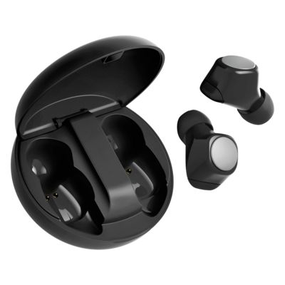 Наушники беспроводные GEOZON SPACE, с зарядным боксом, покрытие soft touch, черные