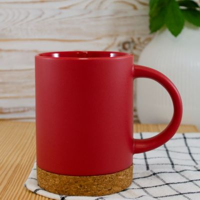 Кружка с пробковой подставкой Corky, красная